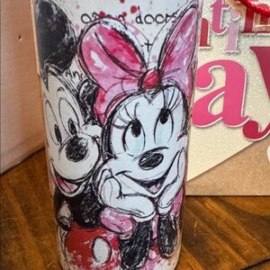 Hand Crafted Mickey and Minnie Stainless Steel Tumbler